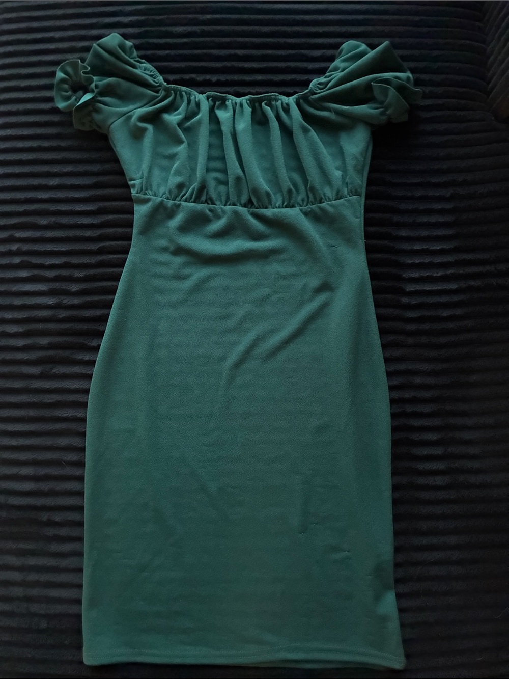 Missguided Emerald Green Ruched Mini Dress